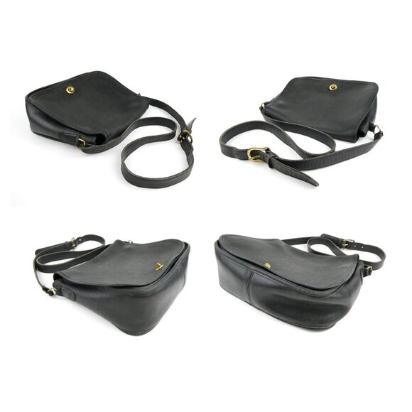 Coach Vintage Leatherware Black Turnlock Flap Leather Shoulder Bag Crossbody 900 - Picture 2 of 16